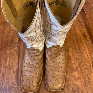 Full quill Ostrich boots by Justin Boots